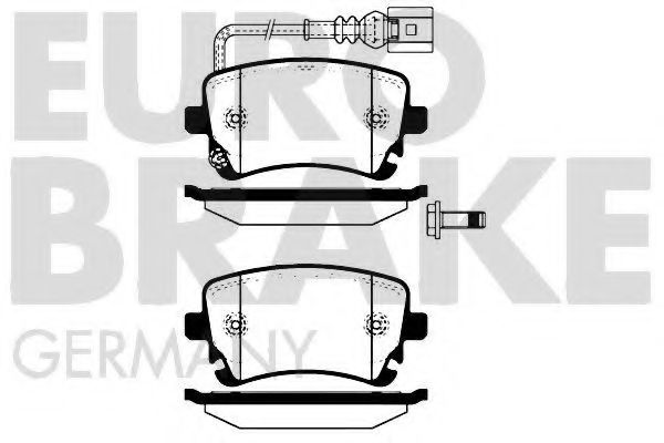 Колодки тормозные задн (WVA 23326 175mm) без датчика EUROBRAKE 5502224764