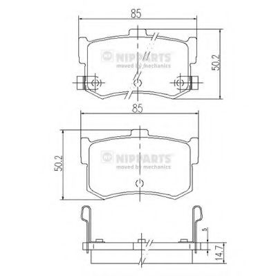 Колодки тормозные дисковые NIPPARTS J3610502