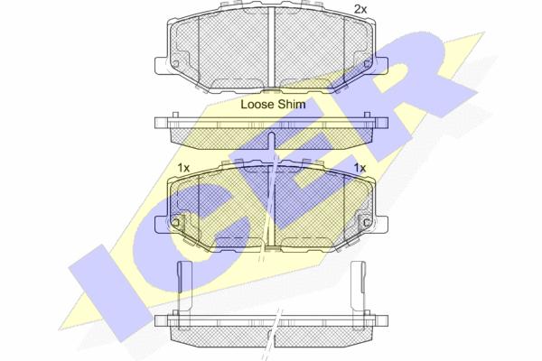 Дисковые тормозные колодки комплект ICER 182373
