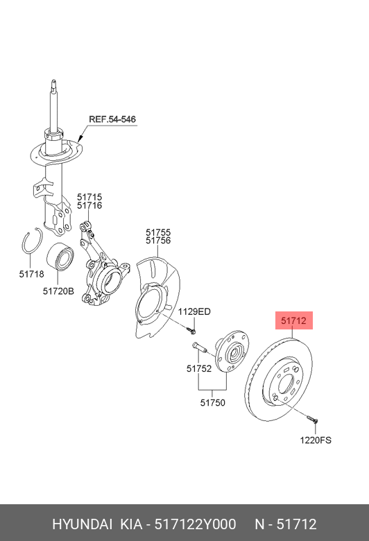 Диск тормозной передний [ORG] HYUNDAI-KIA 517122Y000