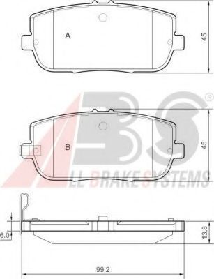 Колодки тормозные дисковые ABS 37550