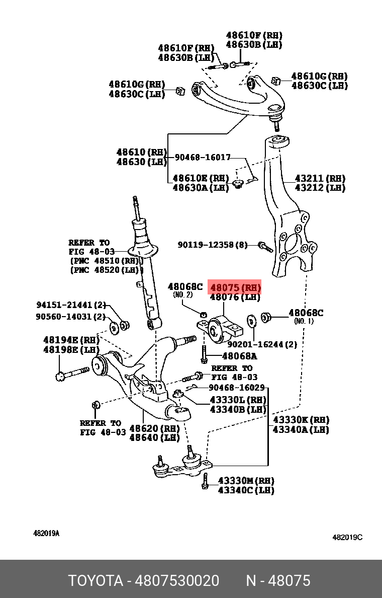 САЙЛЕНТБЛОК TOYOTA 4807530020