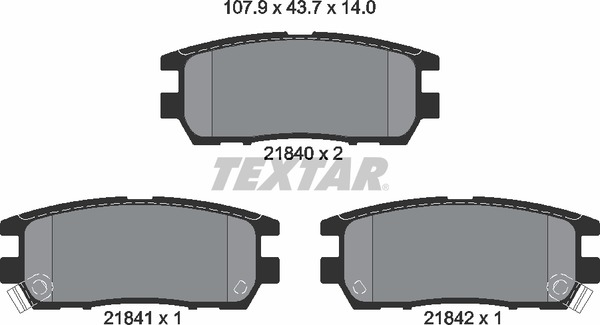 Колодки тормозные дисковые | зад | TEXTAR 2184002