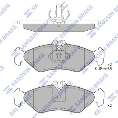 Колодки тормозные задние SANGSIN SP4094