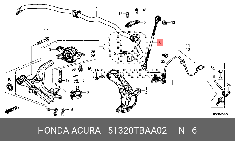 Стойка стабилизатора перед  Civic X 16 | перед лев | HONDA 51320TBAA02