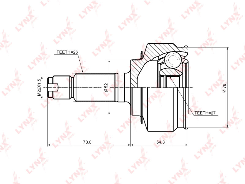 Шрус Наружный Hfit / Jazz / City 13-15 08  Co3694  Lynx  ( Япон LYNXAUTO CO3694