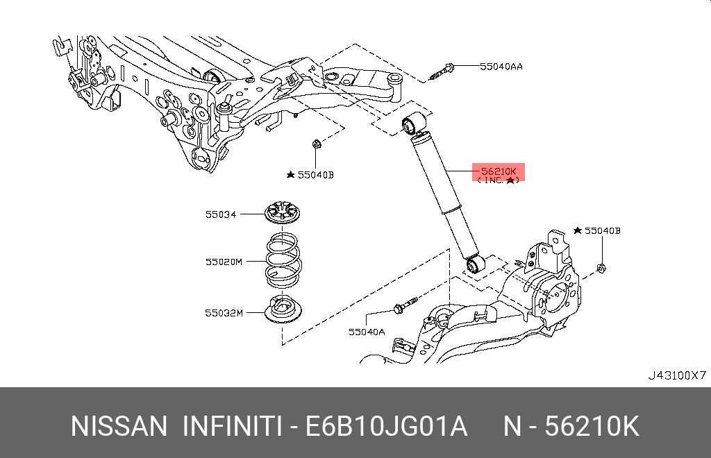 АМОРТИЗАТОР ПОДВЕСКИ NISSAN E6B10JG01A