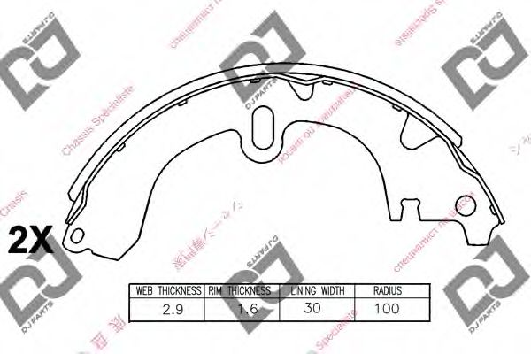 КОЛОДКИ ТОРМОЗНЫЕ БАРАБАННЫЕ DJ PARTS BS1000