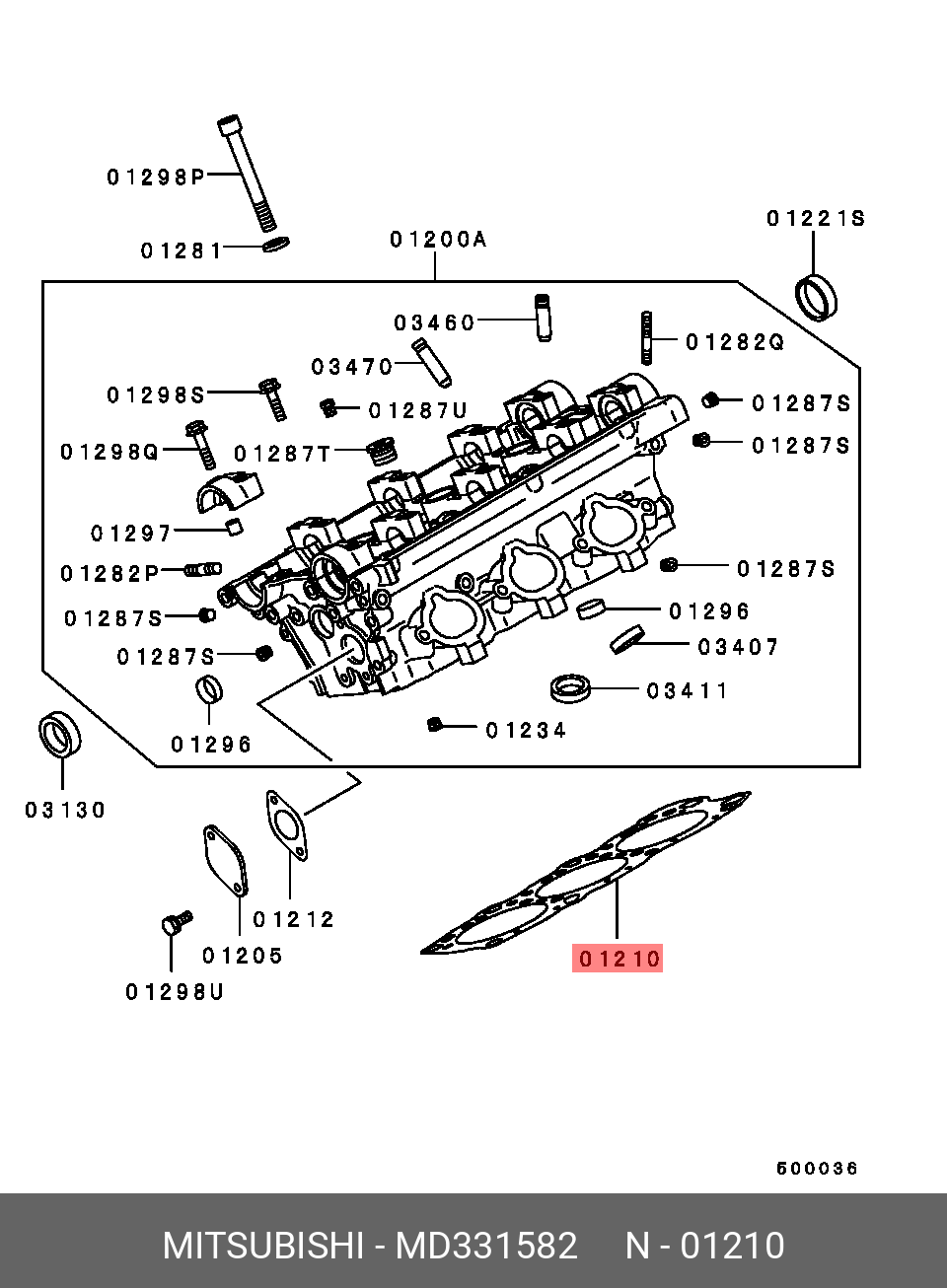 Прокладка головки блока цилиндров MITSUBISHI MD331582