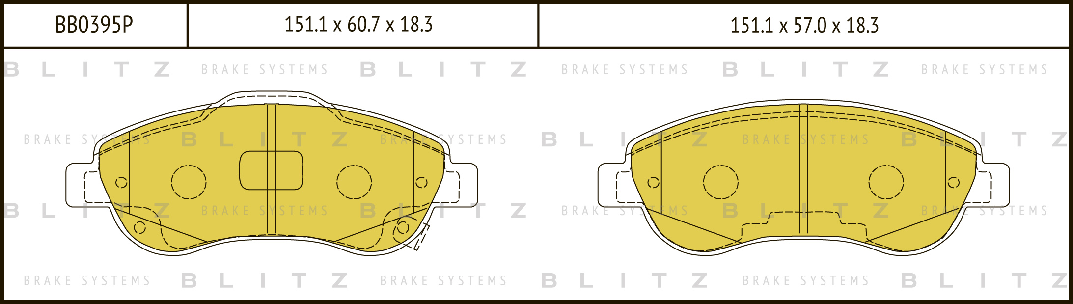 Колодки тормозные дисковые передние BLITZ BB0395P