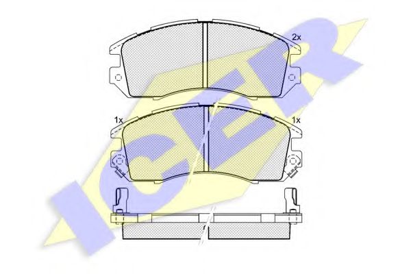 Комплект дисковых тормозных колодок ICER 180998