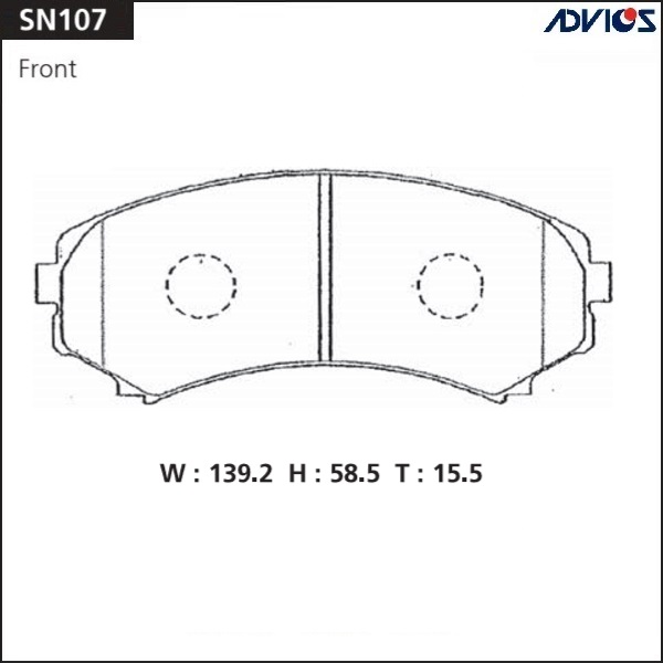 КОЛОДКИ ТОРМОЗНЫЕ ADVICS SN107