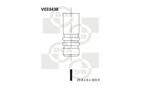 V033438_клапан выпускной 298x6x1039мм Audi A3-A6 VW Golf/Passat 18-28 20V 94 BGA V033438