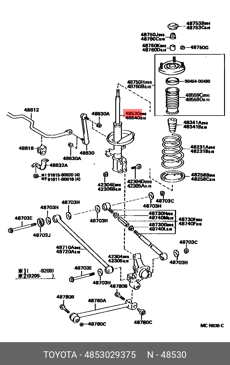 АМОРТИЗАТОР TOYOTA 4853029375