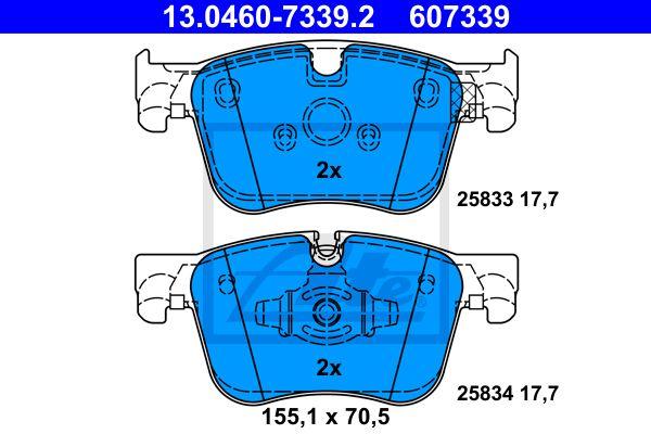 Колодки тормозные дисковые перед CITROEN C4 BERLINGO PEUGEOT 3008 5008 508 16- ATE 13046073392