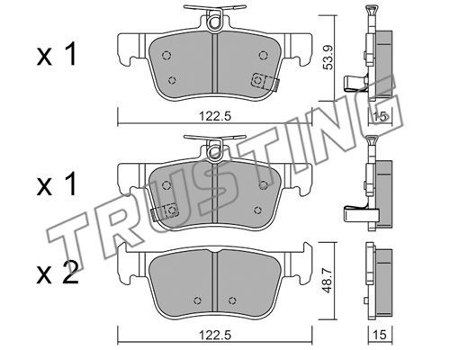 К-т дисков тормоз колодок TRUSTING 11310