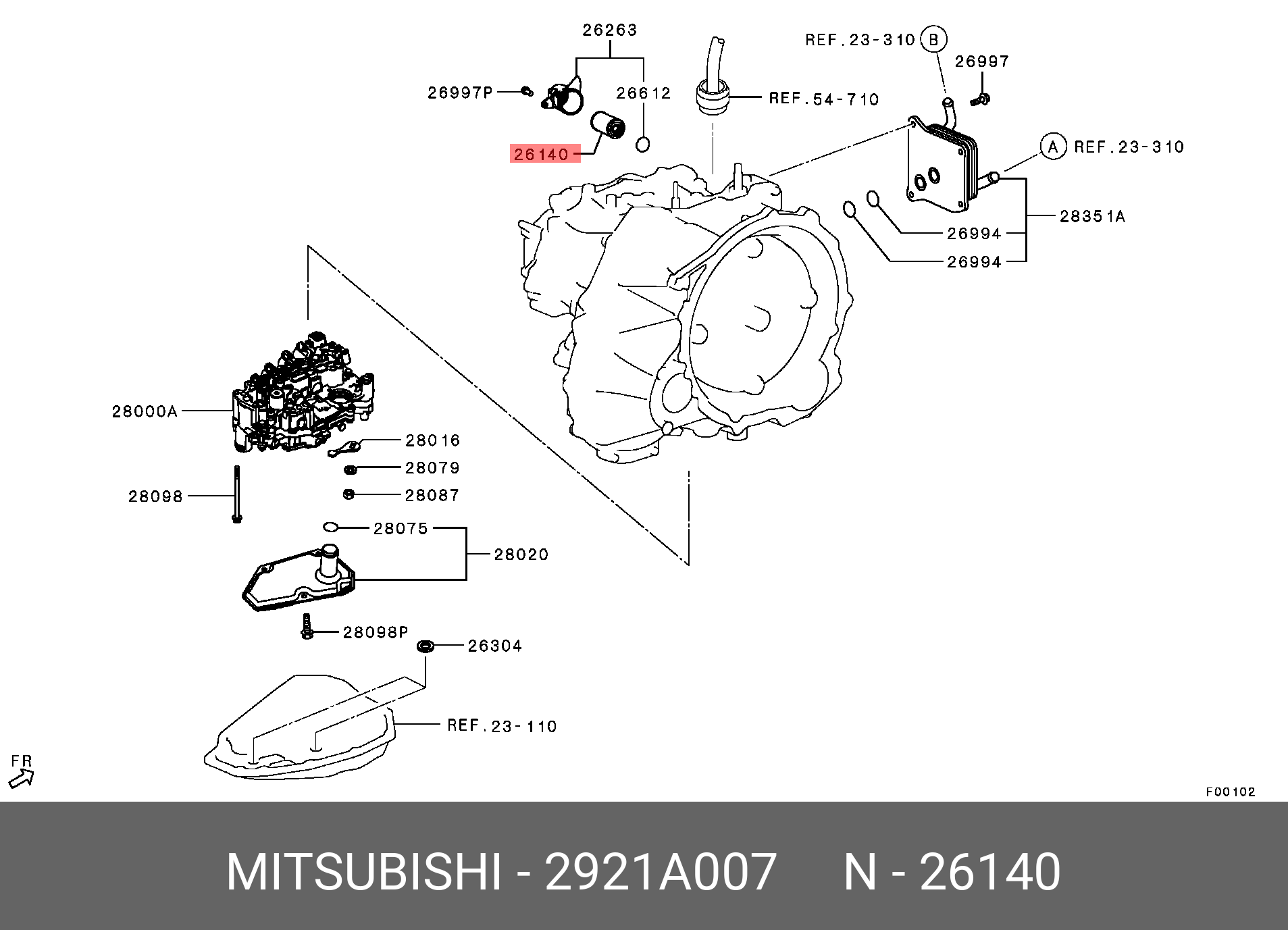 Oil FilterAt Case MITSUBISHI арт 2921A007 MITSUBISHI 2921A007