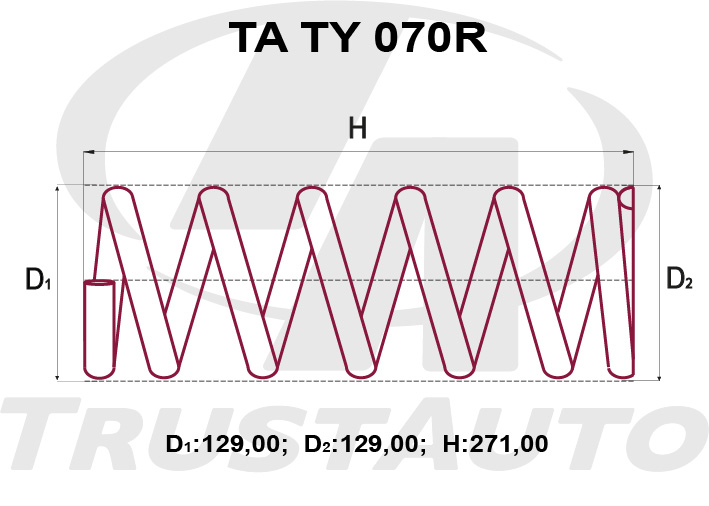 Пружина подвески усиленная (Индонезия) TRUSTAUTO TATY070R