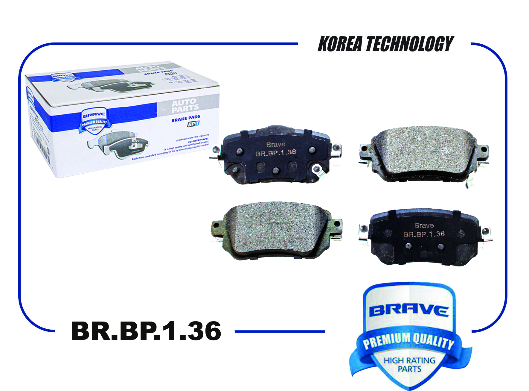 КОЛОДКА ТОРМОЗНАЯ ЗАДНЯЯ ДИСК BRBP136 D4060-4C BRAVE BRBP136