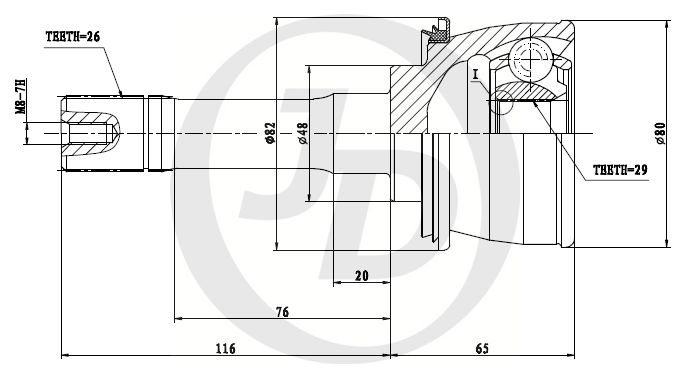 ШРУС внешний JD JCT0040