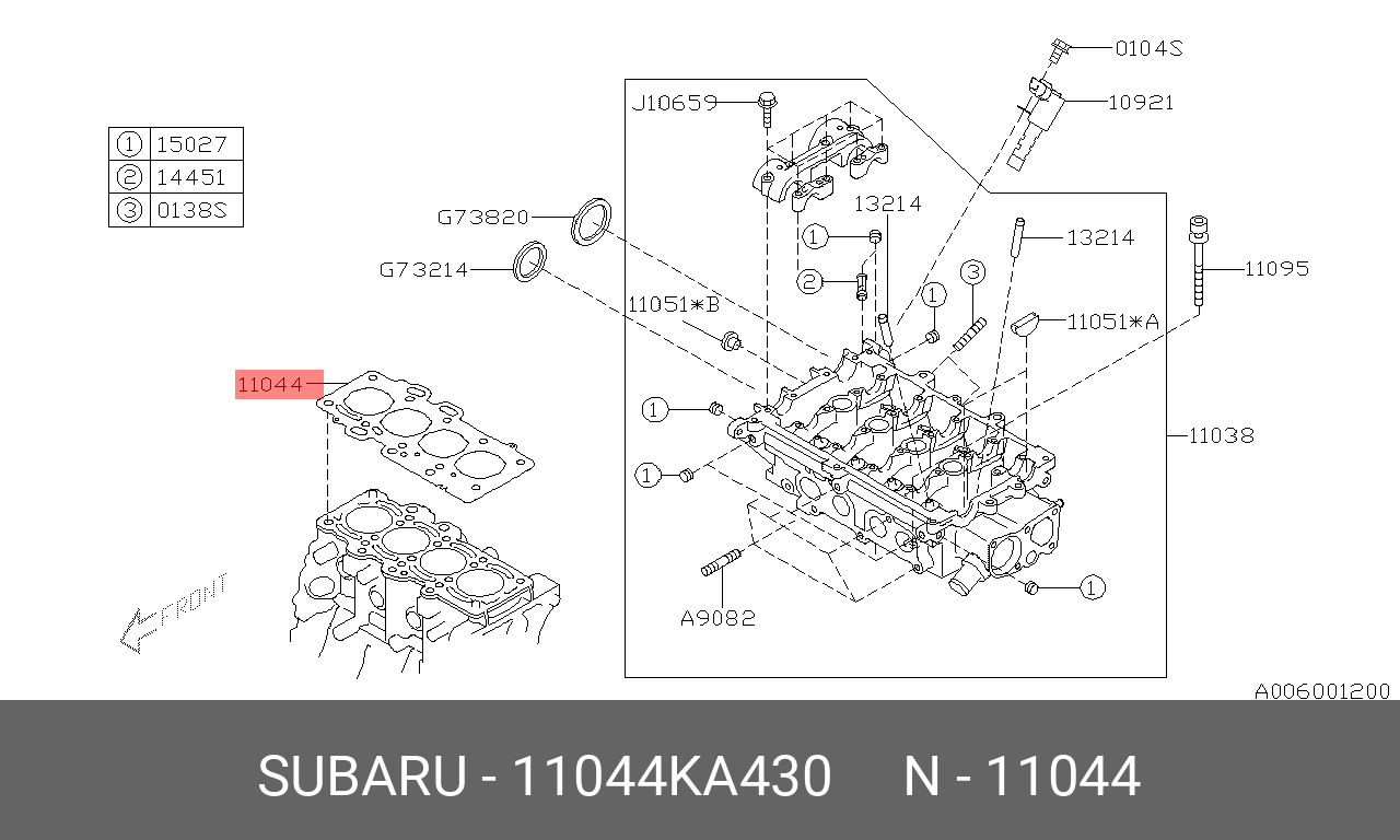 Прокладка ГБЦ SUBARU 11044KA430