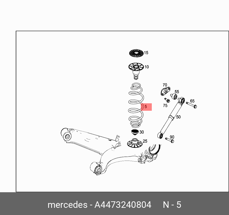 Пружина подвески винтовая MERCEDES A4473240804
