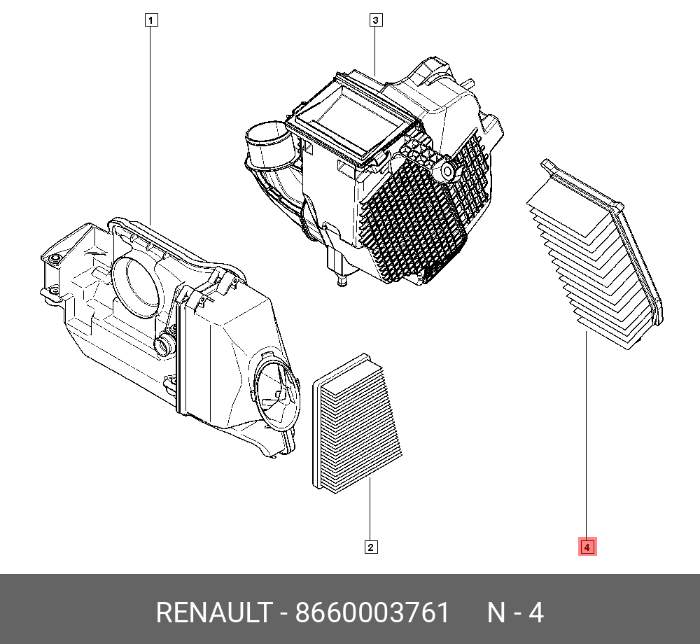 Фильтр воздушный RENAULT 8660003761