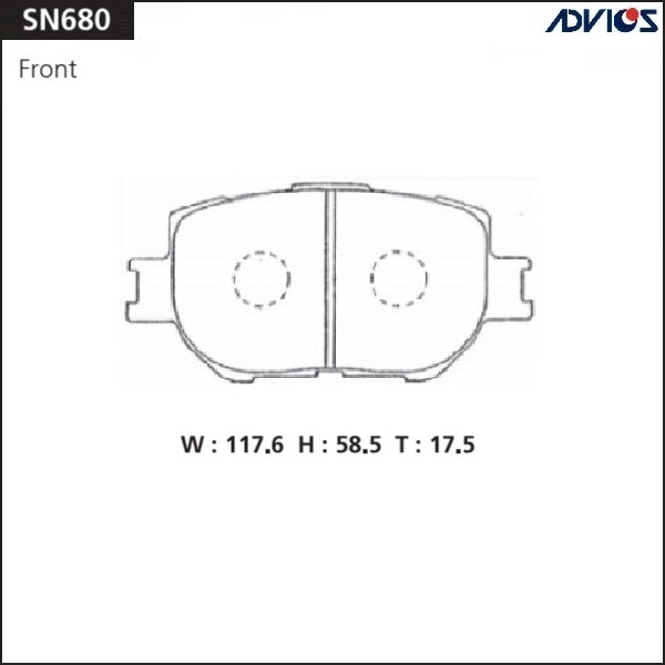 Комплект дисковых тормозных колодок ADVICS SN680