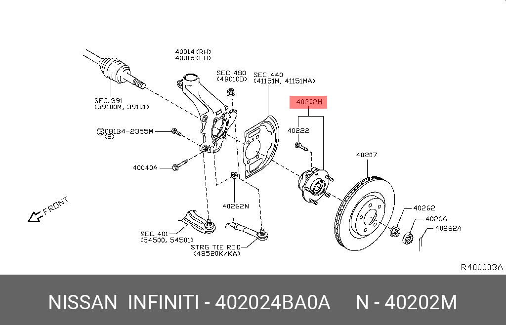 СТУПИЦА NISSAN 402024BA0A