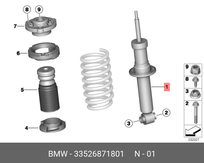 G03/G02 амортизатор задний BMW 33526871801