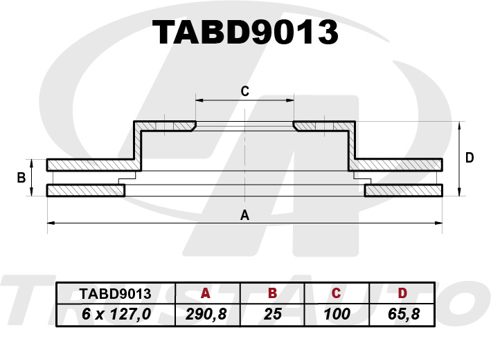 Тормозной диск (TA) TRUSTAUTO TABD9013