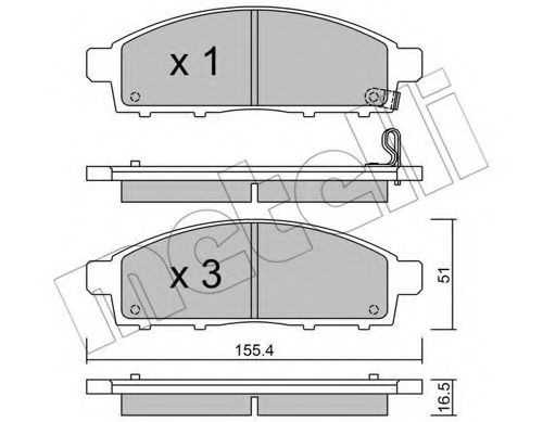 Комплект тормозных колодок дисковый тормоз METELLI 2207910