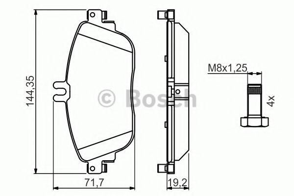 Колодки Передние Mercedes W176/W246 573 403 Bosch 0986494662 A0064204 BOSCH 0986494662