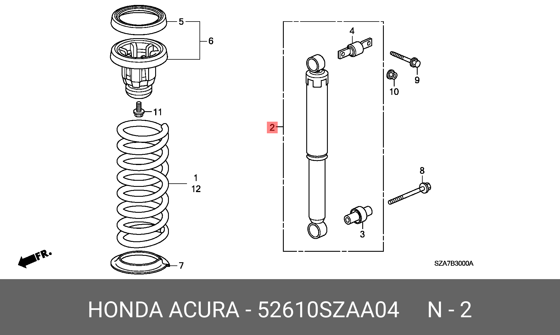 АМОРТИЗАТОР ПОДВЕСКИ [ORG] HONDA 52610SZAA04