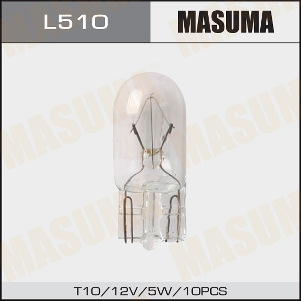 Лампа б/ц 12v 5W T10 (упаковка 10 шт цена за 1 шт MASUMA L510