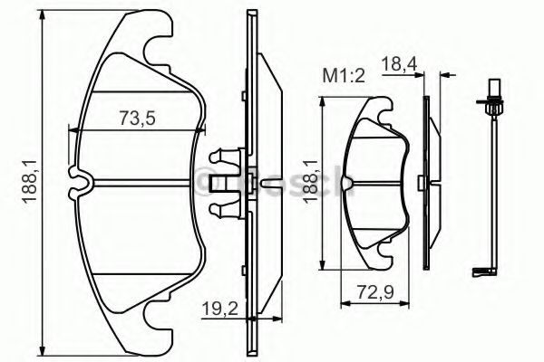 Комплект тормозных колодок дисковый тормоз BOSCH 0986494259