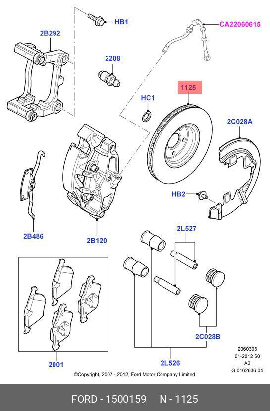 Диск тормозной передний FORD 1500159