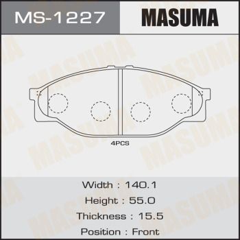 Колодки тормозные дисковые MASUMA MS1227