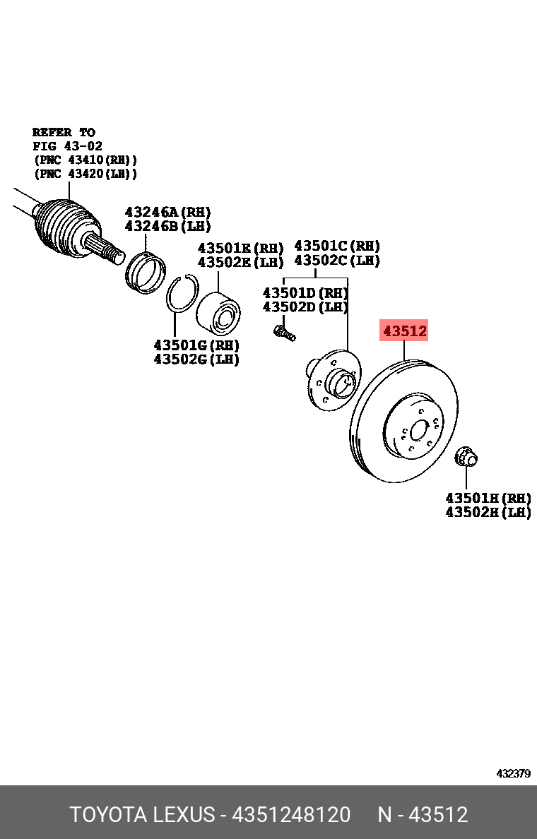 ДИСК ТОРМ ПЕР LEXUS RX-350/450H TOYOTA 4351248120