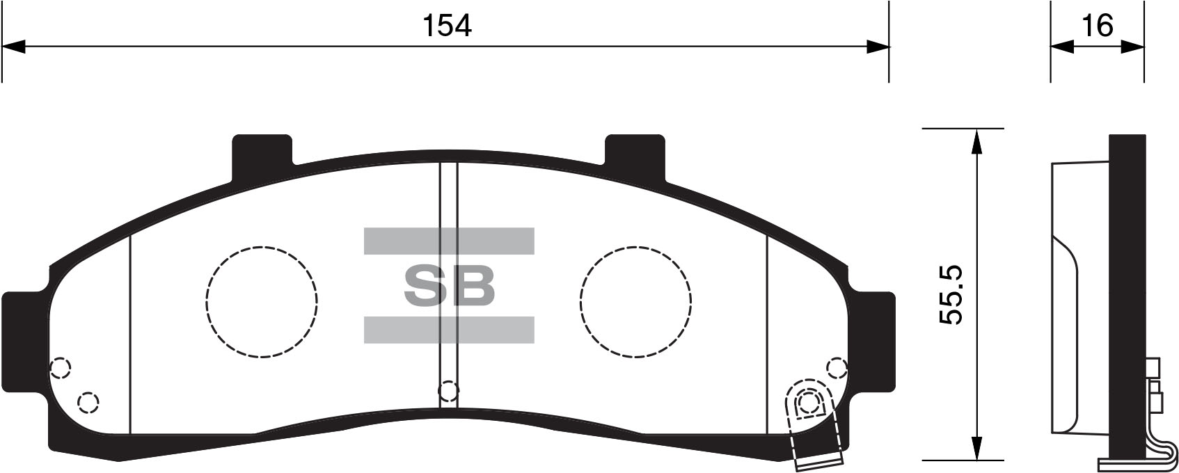 Комплект дисковых тормозных колодок SANGSIN SP1264