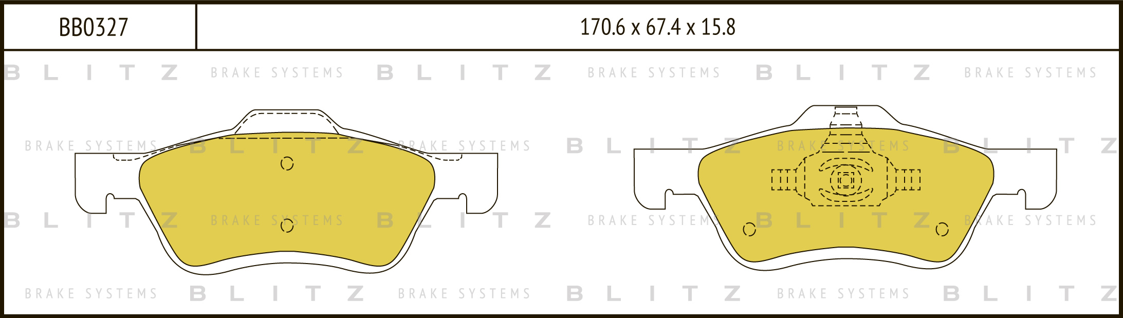 Колодки тормозные дисковые передние BLITZ BB0327