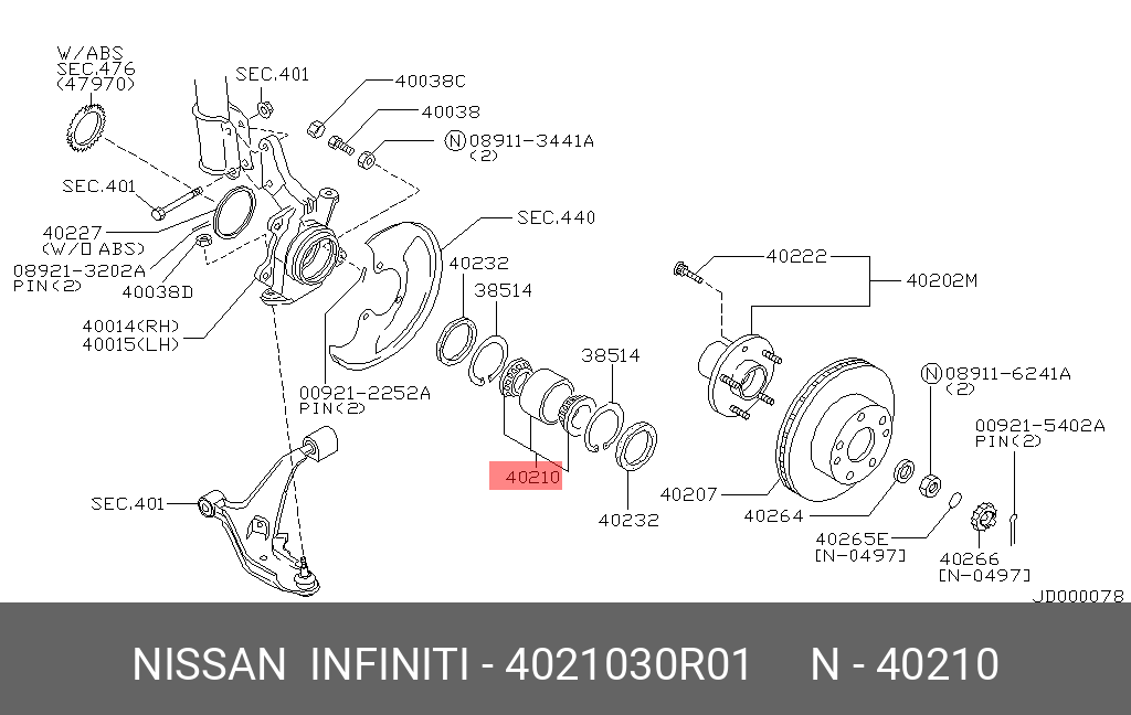 ПОДШИПНИК СТУПИ NISSAN 4021030R01