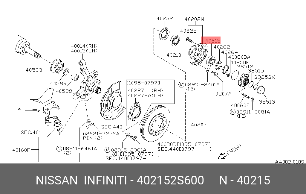 ПОДШИПНИК NISSAN 402152S600