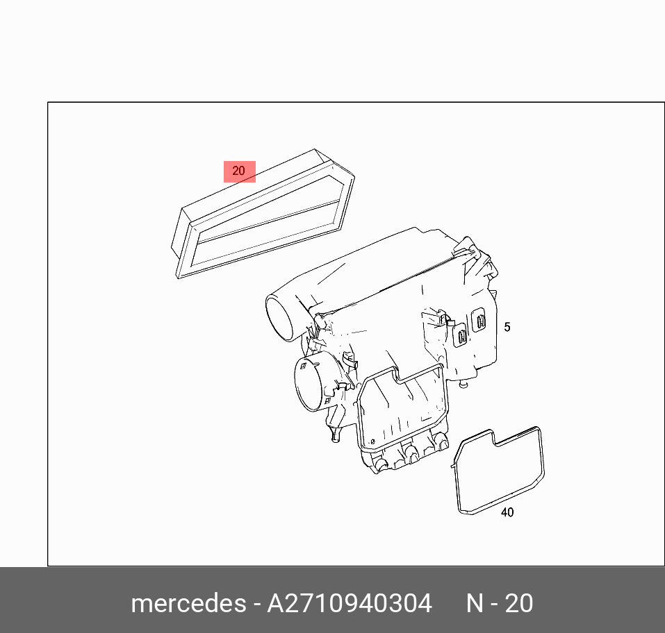 Фильтр воздушный MERCEDES A2710940304