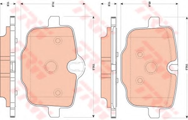 Колодки тормозные дисковые задн BMW: 5 (F10) 10 - TRW GDB1869