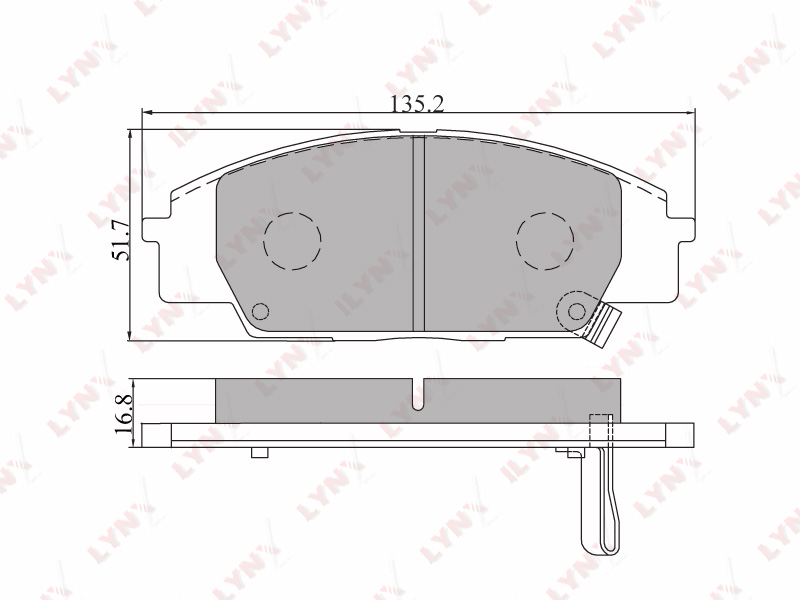 Комплект дисковых тормозных колодок LYNXAUTO BD3408