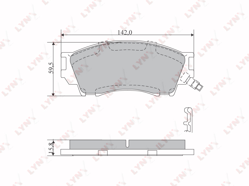 Комплект дисковых тормозных колодок LYNXAUTO BD5114