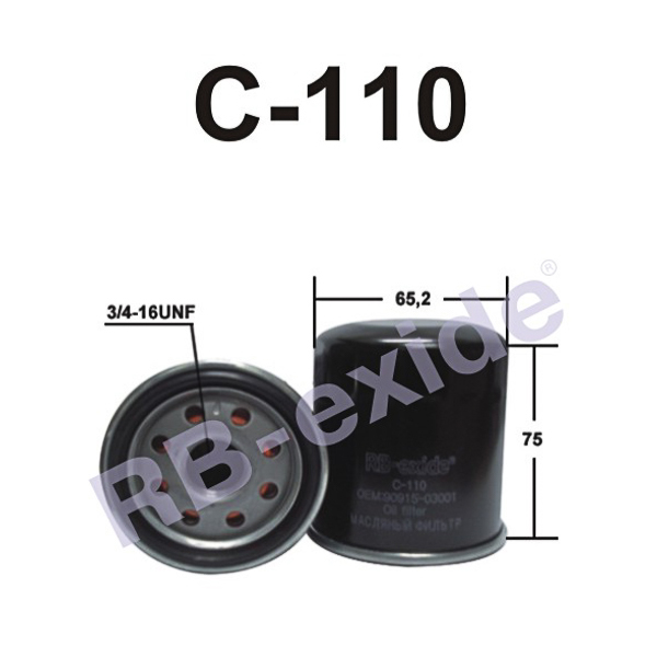 C-110/C-011E OEM 90915-03001  (фильтр масляный) RB-EXIDE C110