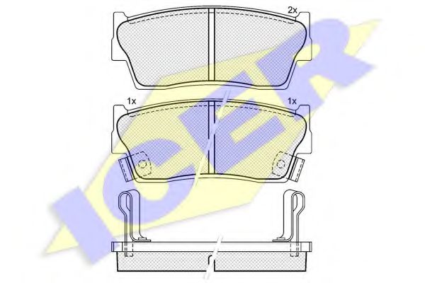 Комплект тормозных колодок дисковый тормоз ICER 141002