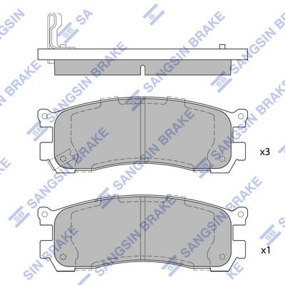 Комплект дисковых тормозных колодок SANGSIN SP1528